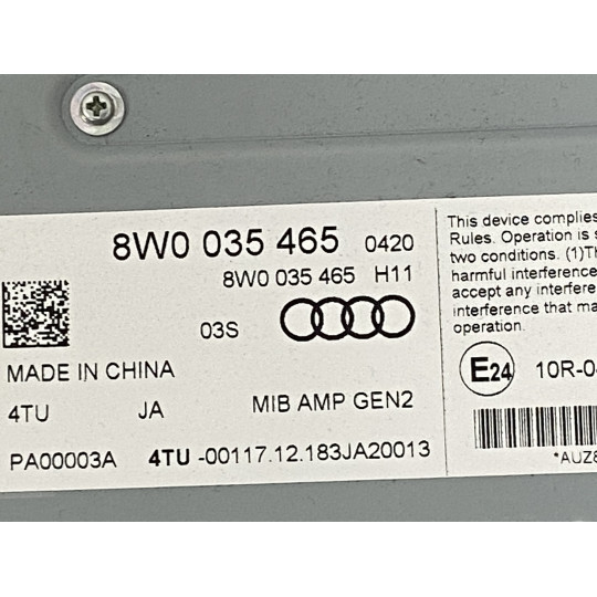 Підсилювач аудіосистеми AUDI A4 8W0035465 2016-2022