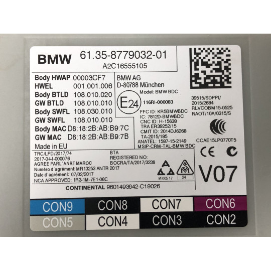 Блок комфорту BDC BMW X3 G01 61355A69A46 2017-