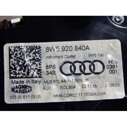 Щиток приборов 2.0 TFSI AUDI A4 8W5920840A 2016-2020